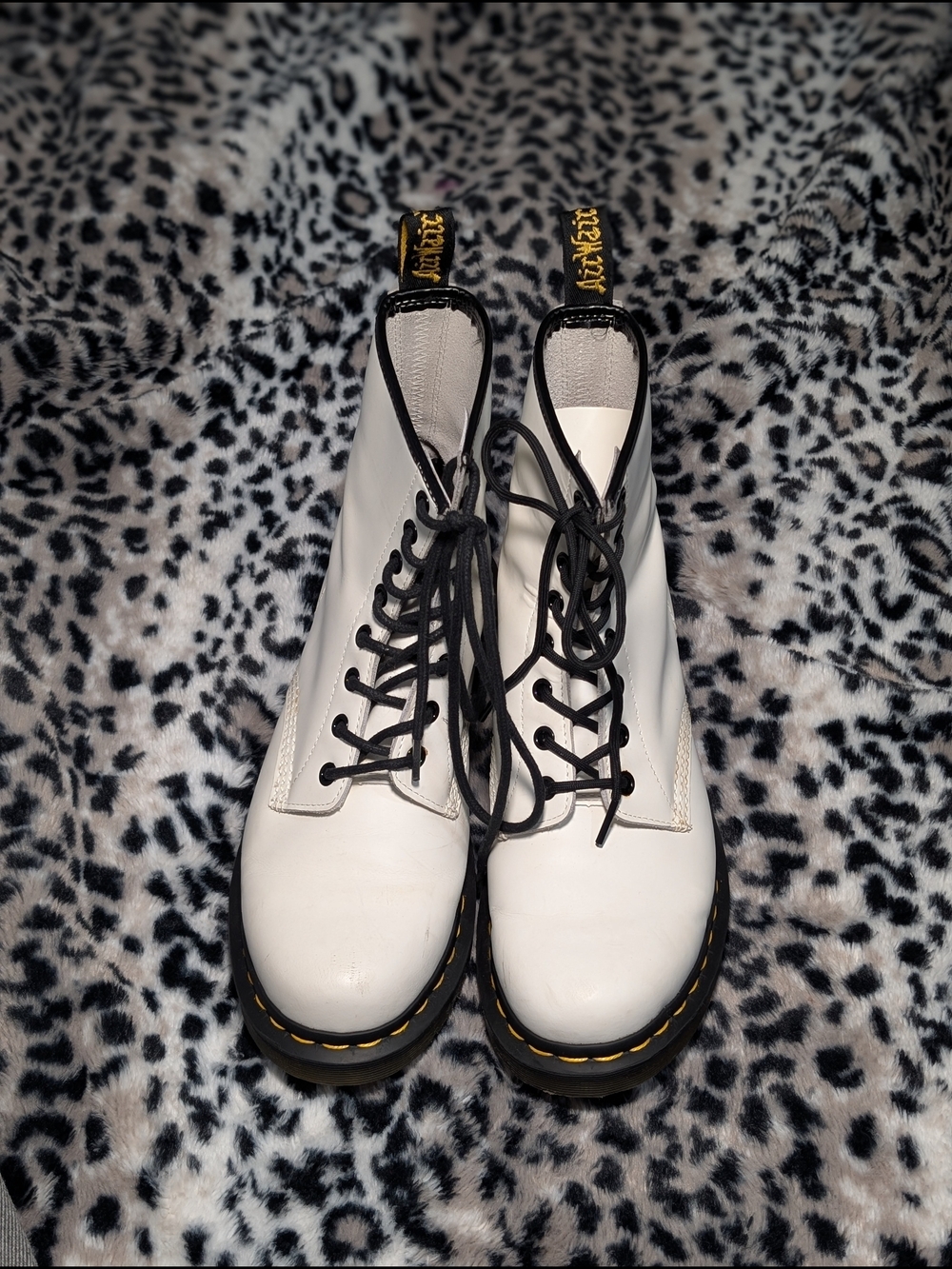Dr. Martens White Women's Lace-Up Boots